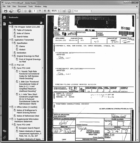 Patent File Histories Sample